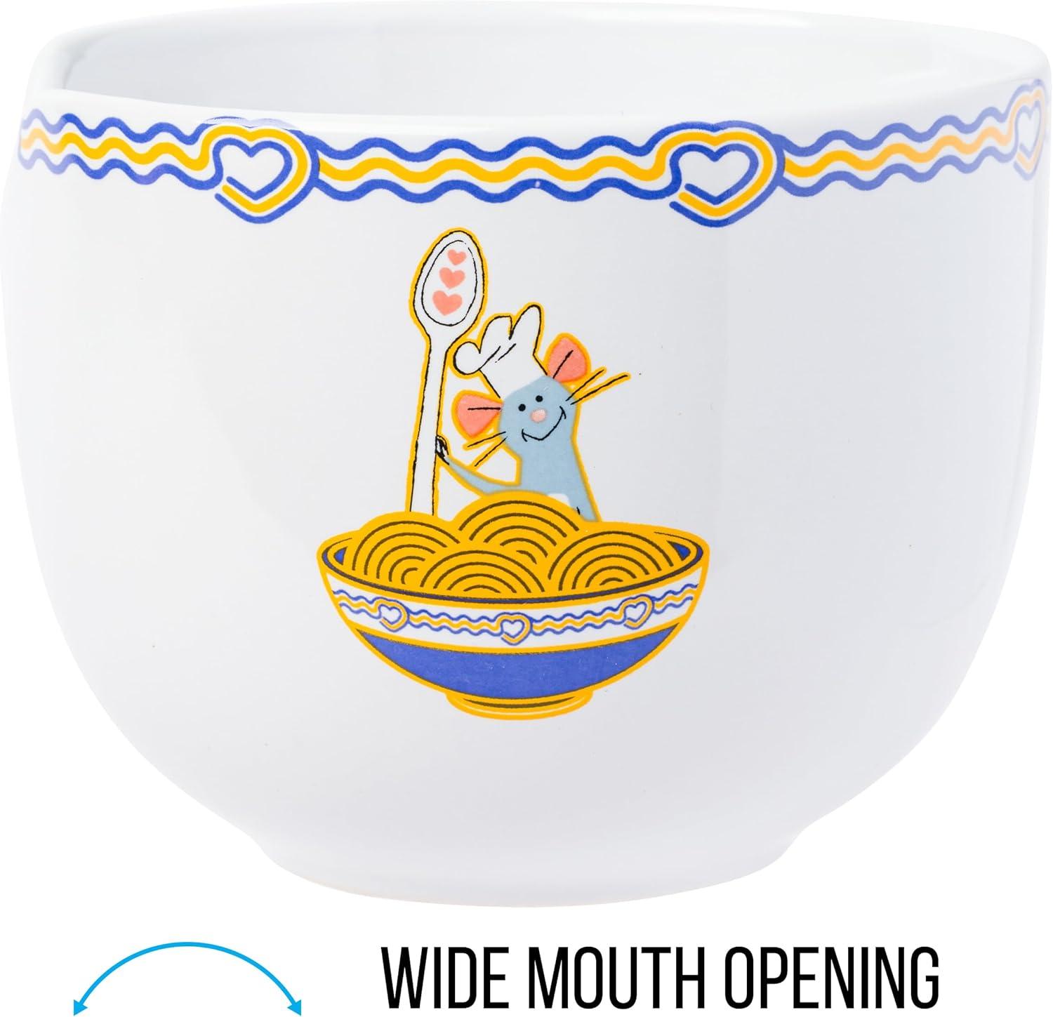 imageSilver Buffalo Strawberry Shortcake Vintage Life Is Delicious Ceramic Ramen Noodle Rice Bowl with Chopsticks Microwave Safe 20 OuncesRatatouille Remy