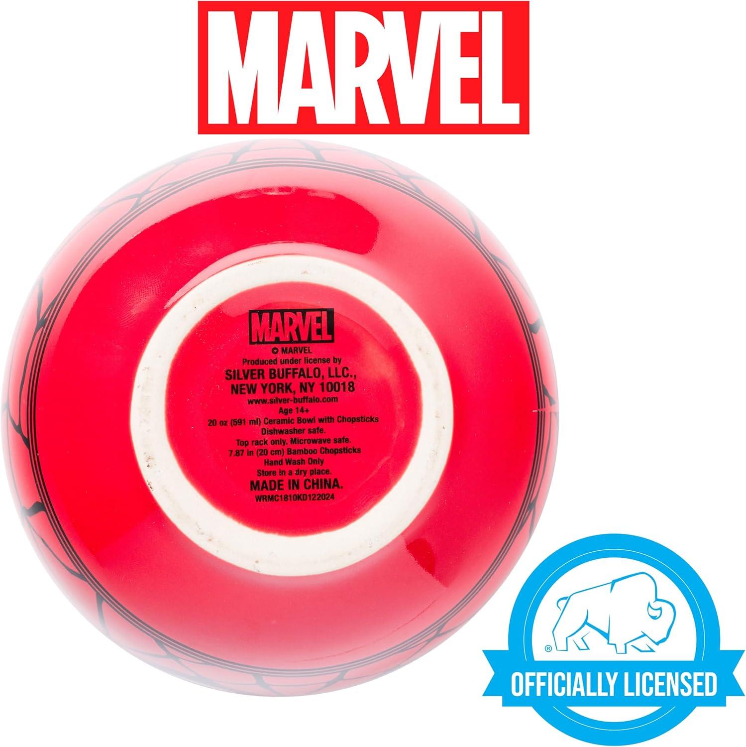 imageSilver Buffalo Strawberry Shortcake Vintage Life Is Delicious Ceramic Ramen Noodle Rice Bowl with Chopsticks Microwave Safe 20 OuncesSpiderMan Face Closeup