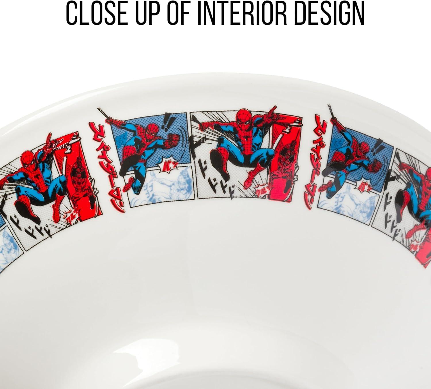 imageSilver Buffalo Strawberry Shortcake Vintage Life Is Delicious Ceramic Ramen Noodle Rice Bowl with Chopsticks Microwave Safe 20 OuncesSpiderMan Japanese Manga Comic Panels Big