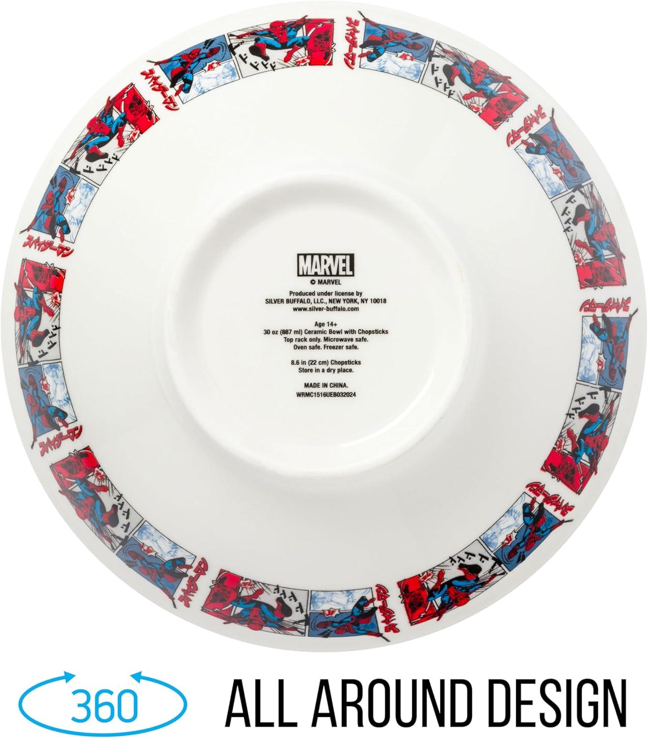 imageSilver Buffalo Strawberry Shortcake Vintage Life Is Delicious Ceramic Ramen Noodle Rice Bowl with Chopsticks Microwave Safe 20 OuncesSpiderMan Japanese Manga Comic Panels Big