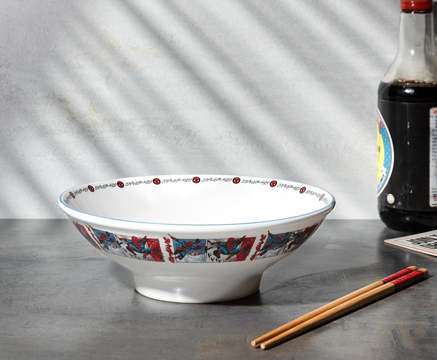 imageSilver Buffalo Strawberry Shortcake Vintage Life Is Delicious Ceramic Ramen Noodle Rice Bowl with Chopsticks Microwave Safe 20 OuncesSpiderMan Japanese Manga Comic Panels Big