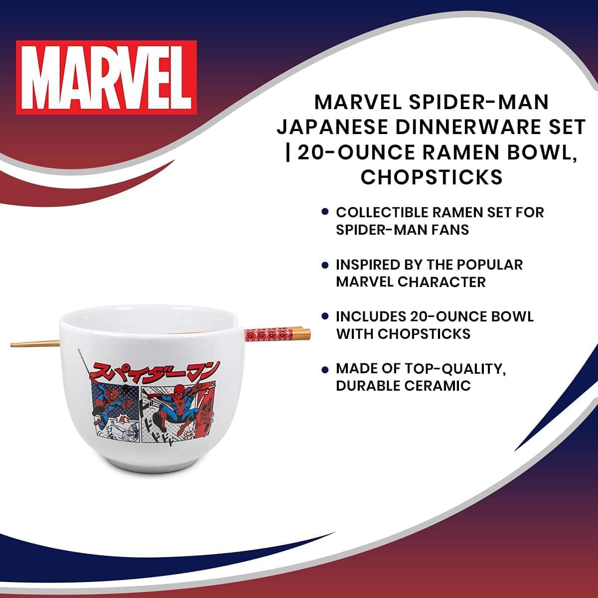 imageSilver Buffalo Strawberry Shortcake Vintage Life Is Delicious Ceramic Ramen Noodle Rice Bowl with Chopsticks Microwave Safe 20 OuncesSpiderman Manga Panels