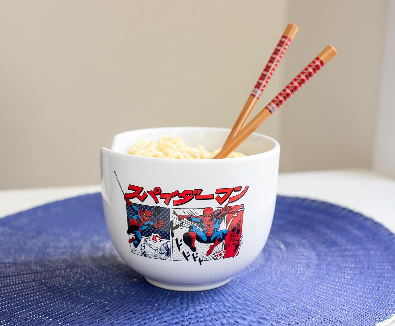 imageSilver Buffalo Strawberry Shortcake Vintage Life Is Delicious Ceramic Ramen Noodle Rice Bowl with Chopsticks Microwave Safe 20 OuncesSpiderman Manga Panels