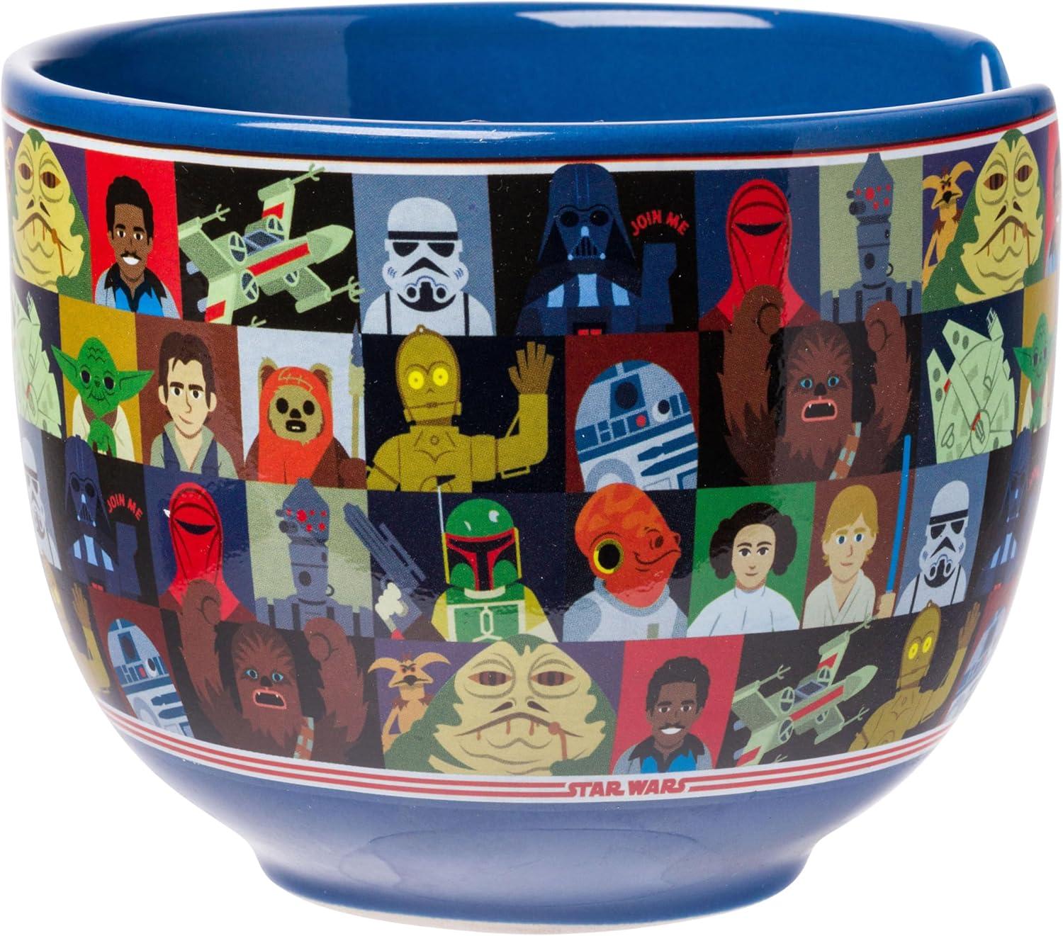 imageSilver Buffalo Strawberry Shortcake Vintage Life Is Delicious Ceramic Ramen Noodle Rice Bowl with Chopsticks Microwave Safe 20 OuncesStar Wars Characters Spoon