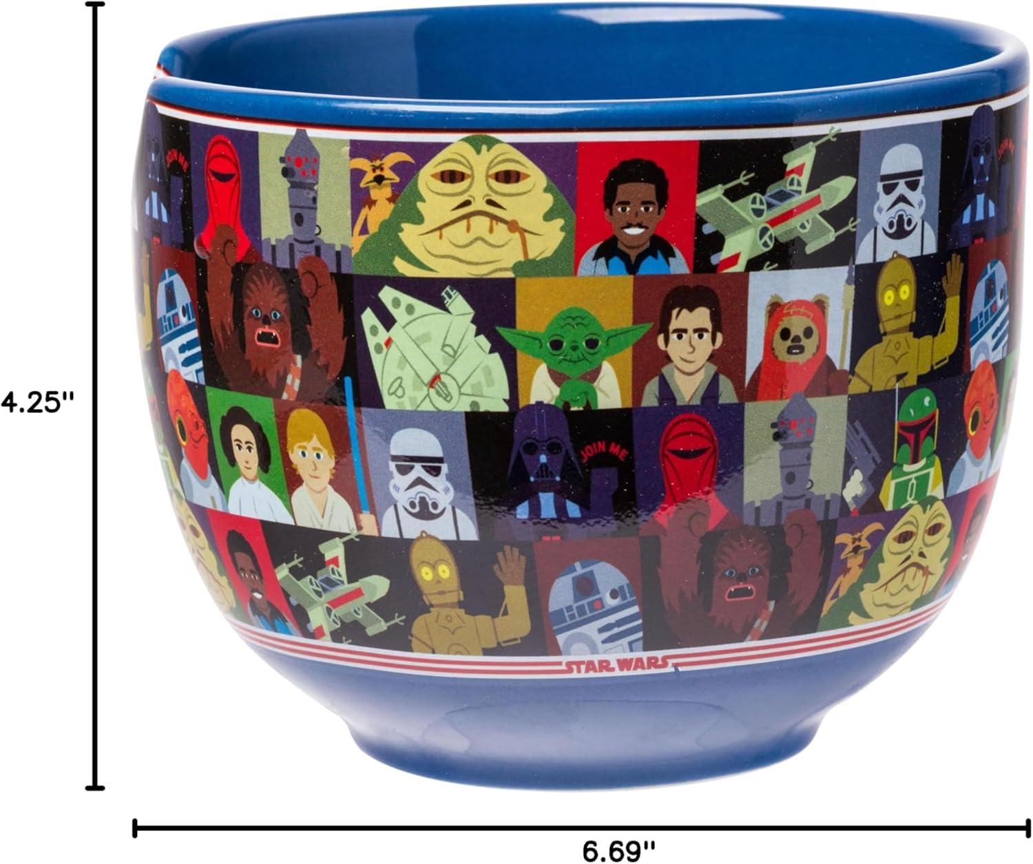 imageSilver Buffalo Strawberry Shortcake Vintage Life Is Delicious Ceramic Ramen Noodle Rice Bowl with Chopsticks Microwave Safe 20 OuncesStar Wars Characters Spoon