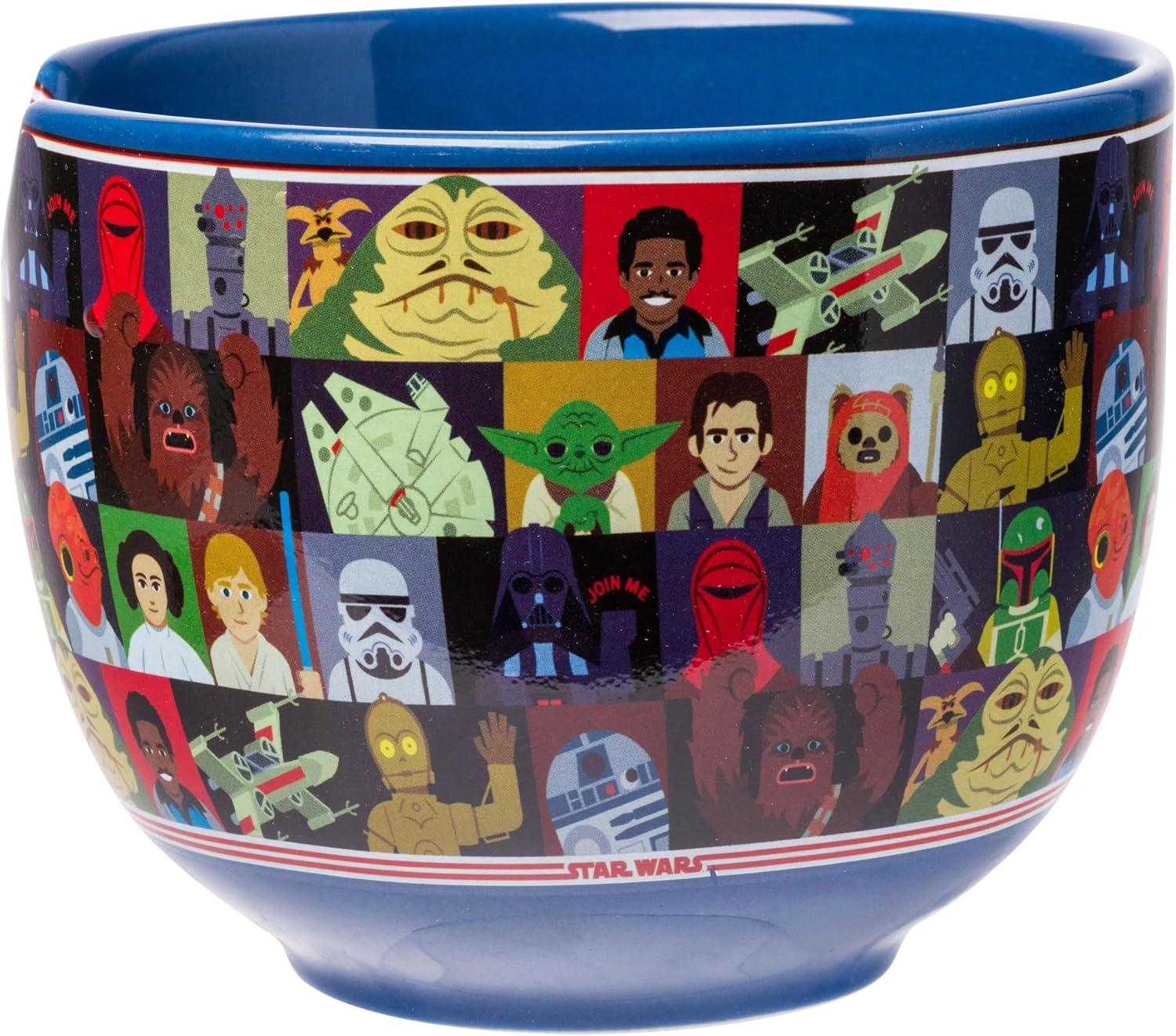 imageSilver Buffalo Strawberry Shortcake Vintage Life Is Delicious Ceramic Ramen Noodle Rice Bowl with Chopsticks Microwave Safe 20 OuncesStar Wars Characters Spoon