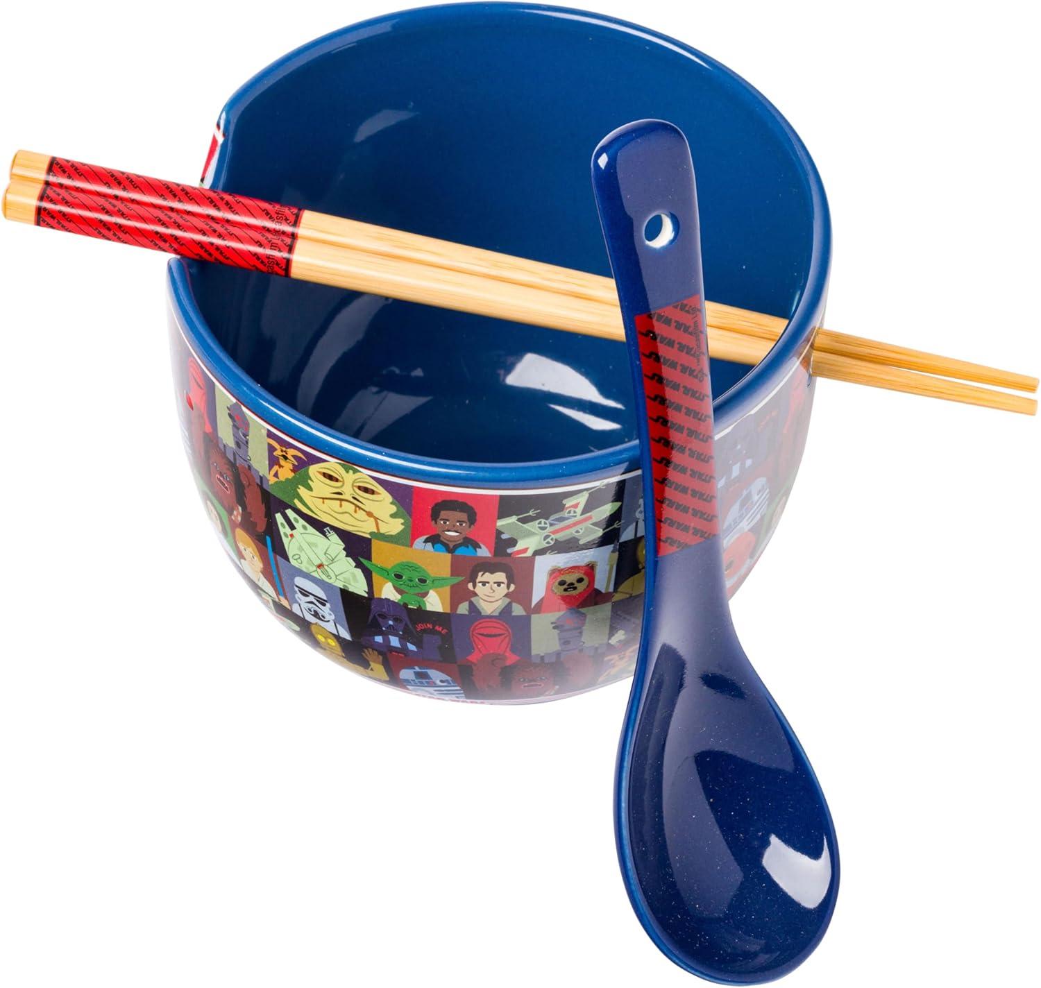 imageSilver Buffalo Strawberry Shortcake Vintage Life Is Delicious Ceramic Ramen Noodle Rice Bowl with Chopsticks Microwave Safe 20 OuncesStar Wars Characters Spoon