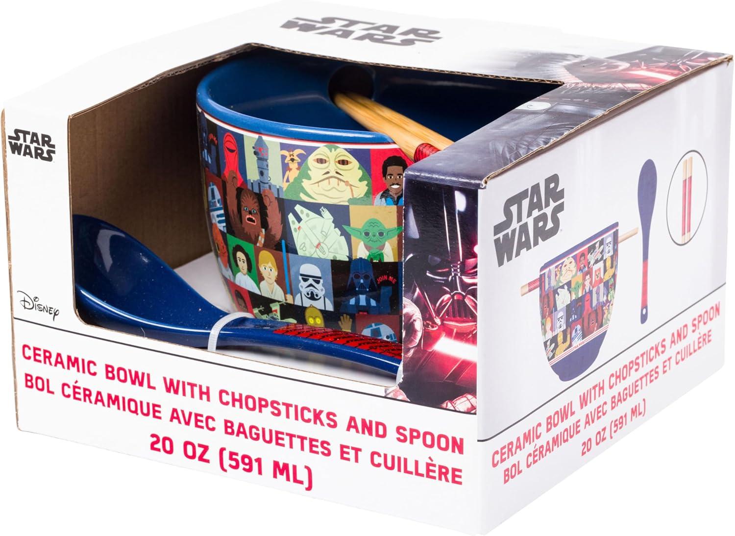 imageSilver Buffalo Strawberry Shortcake Vintage Life Is Delicious Ceramic Ramen Noodle Rice Bowl with Chopsticks Microwave Safe 20 OuncesStar Wars Characters Spoon