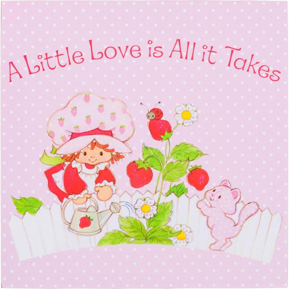 imageSilver Buffalo Strawberry Shortcake A Little Love is All it Takes 6quot x 6quot x 15quot Box Wall Sign