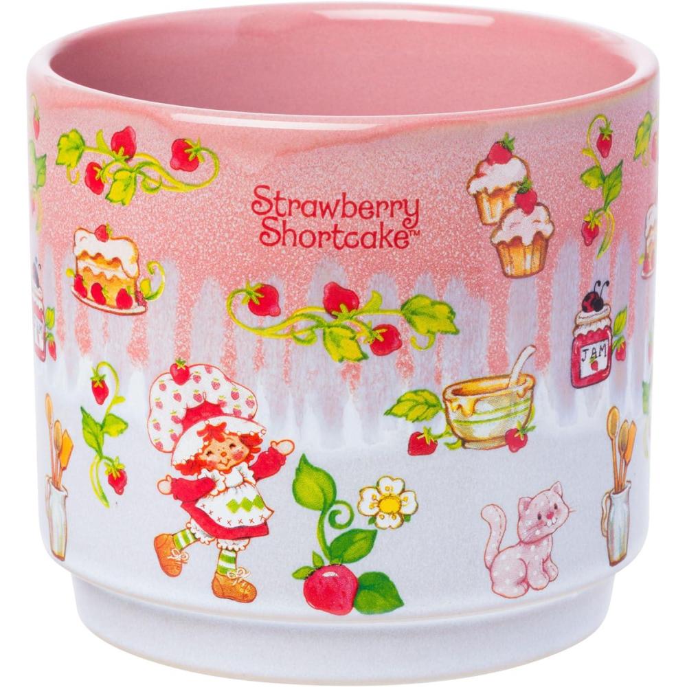 imageSilver Buffalo Strawberry Shortcake Core Vintage Reactive Glaze Ceramic Planter Pot
