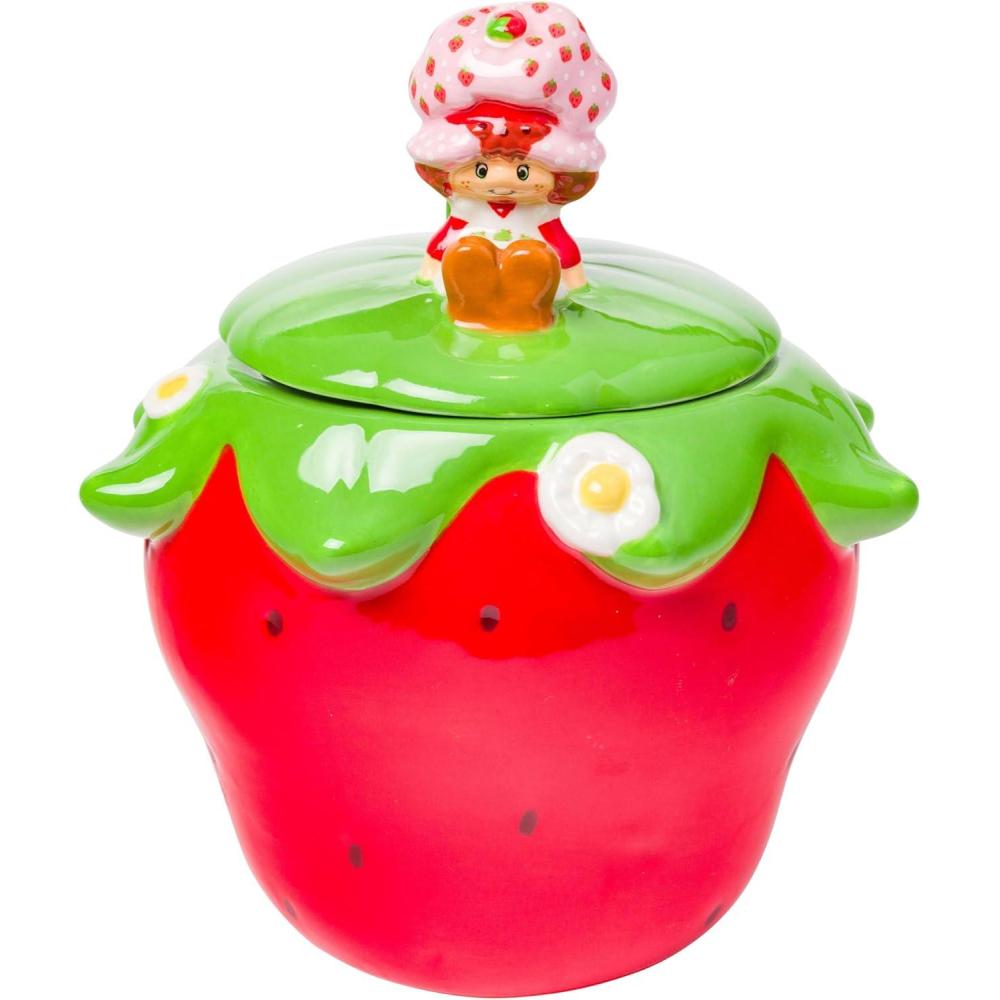 imageSilver Buffalo Strawberry Shortcake Sitting Small Sculpted Ceramic Snack Jar