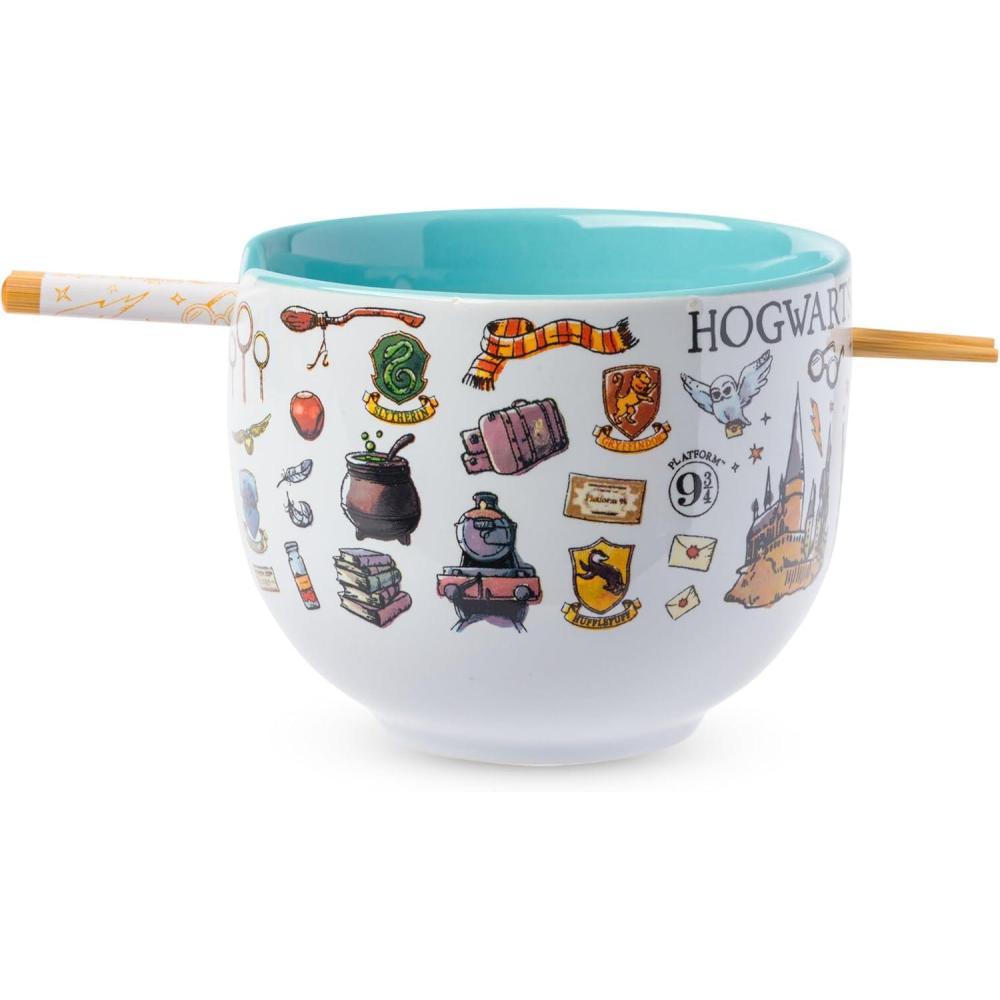imageSilver Buffalo Strawberry Shortcake Vintage Life Is Delicious Ceramic Ramen Noodle Rice Bowl with Chopsticks Microwave Safe 20 OuncesHarry Potter Hogwarts Icons