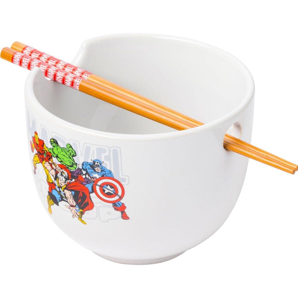 imageSilver Buffalo Strawberry Shortcake Vintage Life Is Delicious Ceramic Ramen Noodle Rice Bowl with Chopsticks Microwave Safe 20 OuncesMarvel Avengers