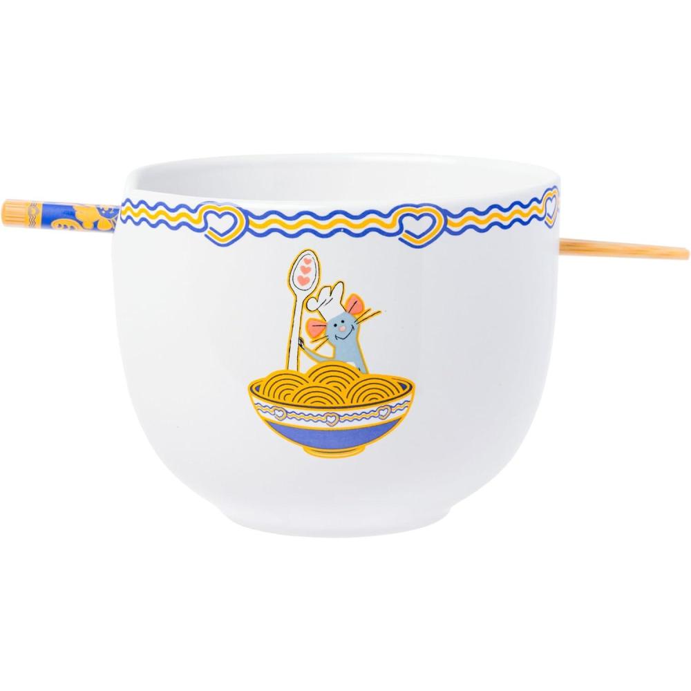 imageSilver Buffalo Strawberry Shortcake Vintage Life Is Delicious Ceramic Ramen Noodle Rice Bowl with Chopsticks Microwave Safe 20 OuncesRatatouille Remy