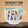 Silver Buffalo Strawberry Shortcake Vintage Life Is Delicious Ceramic Ramen Noodle Rice Bowl with Chopsticks, Microwave Safe, 20 Ounces(Harry Potter Hogwarts Icons)
