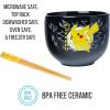Silver Buffalo Strawberry Shortcake Vintage Life Is Delicious Ceramic Ramen Noodle Rice Bowl with Chopsticks, Microwave Safe, 20 Ounces(Pikachu)