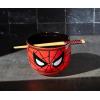 Silver Buffalo Strawberry Shortcake Vintage Life Is Delicious Ceramic Ramen Noodle Rice Bowl with Chopsticks, Microwave Safe, 20 Ounces(Spider-Man Face Closeup)