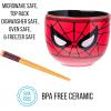 Silver Buffalo Strawberry Shortcake Vintage Life Is Delicious Ceramic Ramen Noodle Rice Bowl with Chopsticks, Microwave Safe, 20 Ounces(Spider-Man Face Closeup)