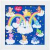 Silver Buffalo Care Bears Multi Color Bears on Clouds Gel Coat 6″ x 6″ Framed MDF Wall Art