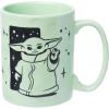 Silver Buffalo Star Wars Mandalorian Child Stars Wax Resist 17.5oz Pottery Ceramic Mug(Green/Multi)