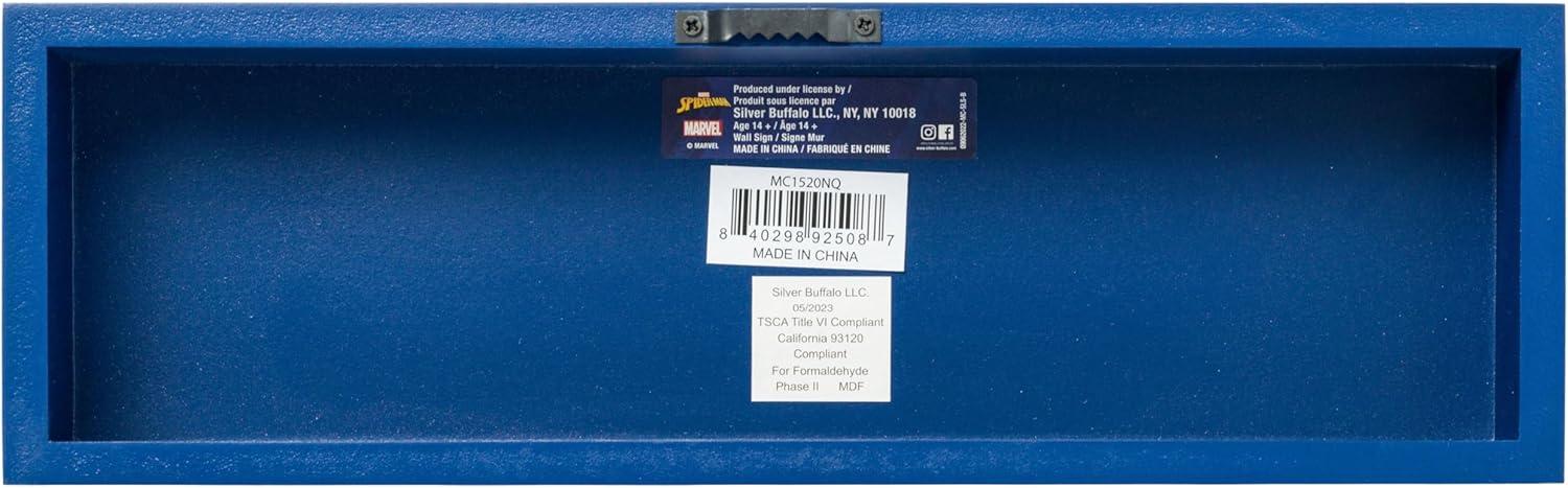 imageSilver Buffalo Marvel Comics SpiderMan With Great Power Comes Great Responsibility MDF Box Sign 12 x 15 x 375