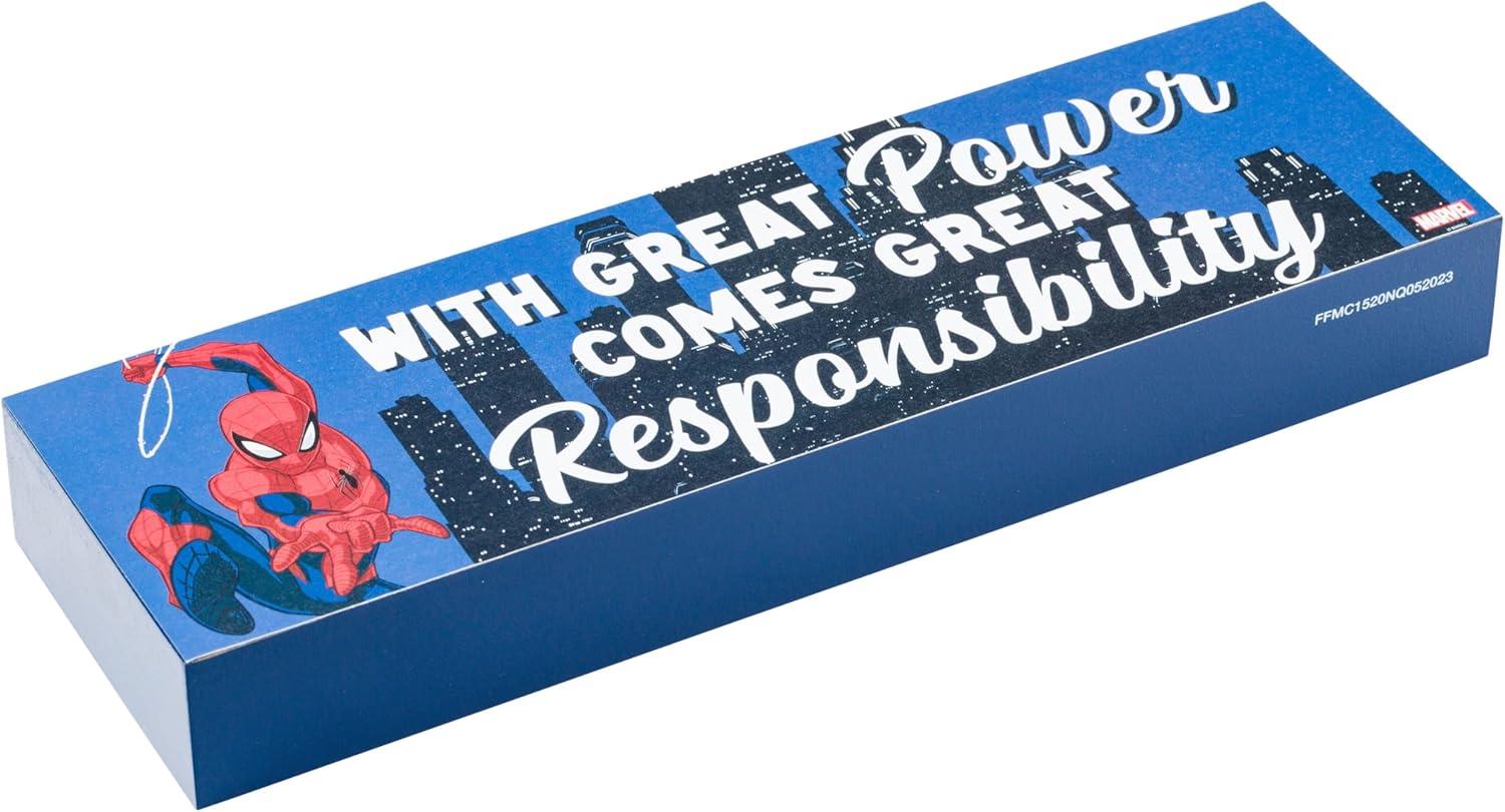 imageSilver Buffalo Marvel Comics SpiderMan With Great Power Comes Great Responsibility MDF Box Sign 12 x 15 x 375
