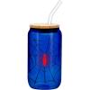 Silver Buffalo Spiderman Spidey Log and Web 16oz Glass Tumbler w Bamboo Lid and Glass Straw