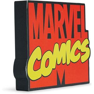 Silver Buffalo Marvel Comics Large Die Cut MDF Box Wall Sign Featuring Marvel Logo, 8” x 1.2” x 6.4”