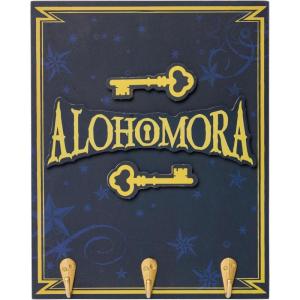 Silver Buffalo Harry Potter Alohomora Wall Art with Key Hooks, 8″ x 10″