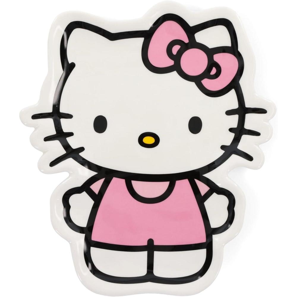 imageSilver Buffalo Sanrio Hello Kitty Pink Outfit Sculpted Ceramic Trinket Tray  Storage Dish Organizer For Jewelry Accessories Keys and More