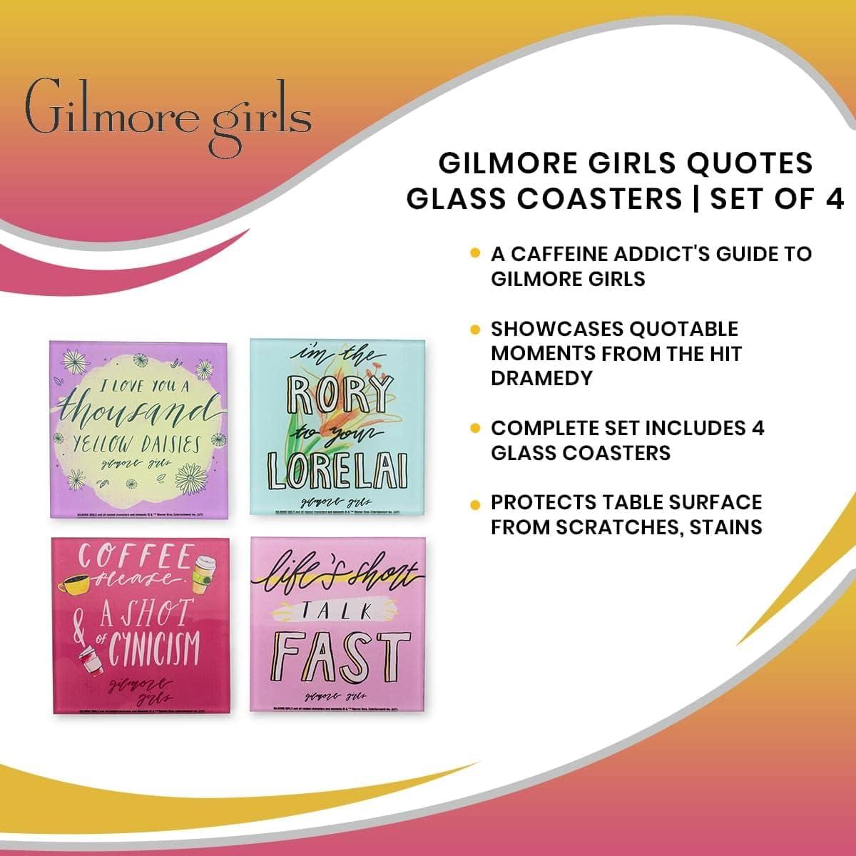 imageSilver Buffalo Gilmore Girls Quotes Glass Coaster Set 4Pcs