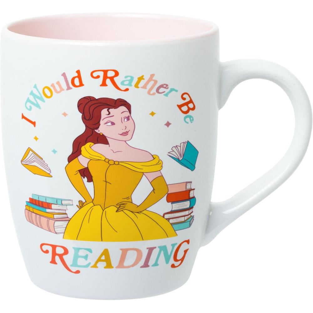 imageSilver Buffalo Disney Princess Beauty and The Beast Belle Would Rather Be Reading 25oz Jumbo Curved Ceramic MugMulticolor
