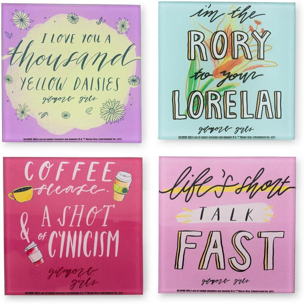 imageSilver Buffalo Gilmore Girls Quotes Glass Coaster Set 4Pcs