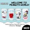 Silver Buffalo Peanuts Snoopy Holiday Boxed 4pc 16oz Pint Glass Set 2×2