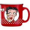 Silver Buffalo Betty Boop Core Circle Portrait and Polka Dots Glitter 20oz Ceramic Camper Mug(Red/Multi)