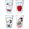 Silver Buffalo Peanuts Snoopy Holiday Boxed 4pc 16oz Pint Glass Set 2×2