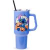 Silver Buffalo Spongebob Squarepants Jellyfishing in Bikini Bottom Double Walled Stainless Steel Tumbler with Handle, Straw, and Straw Cap, Fits in Standard Cup Holder, 40 Ounces(Lilo and Stitch Jack-O-Lantern)