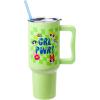 Silver Buffalo Spongebob Squarepants Jellyfishing in Bikini Bottom Double Walled Stainless Steel Tumbler with Handle, Straw, and Straw Cap, Fits in Standard Cup Holder, 40 Ounces(Powerpuff Girls Groovy Girl Power)