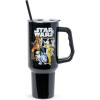 Silver Buffalo Spongebob Squarepants Jellyfishing in Bikini Bottom Double Walled Stainless Steel Tumbler with Handle, Straw, and Straw Cap, Fits in Standard Cup Holder, 40 Ounces(Star Wars Original Trilogy)