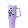 Silver Buffalo Spongebob Squarepants Jellyfishing in Bikini Bottom Double Walled Stainless Steel Tumbler with Handle, Straw, and Straw Cap, Fits in Standard Cup Holder, 40 Ounces(Nightmare Before Christmas Purple Twilight)