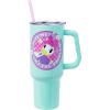 Silver Buffalo Spongebob Squarepants Jellyfishing in Bikini Bottom Double Walled Stainless Steel Tumbler with Handle, Straw, and Straw Cap, Fits in Standard Cup Holder, 40 Ounces(Daisy Duck)
