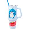 Silver Buffalo Spongebob Squarepants Jellyfishing in Bikini Bottom Double Walled Stainless Steel Tumbler with Handle, Straw, and Straw Cap, Fits in Standard Cup Holder, 40 Ounces(Snorlax Pokemon)