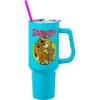 Silver Buffalo Spongebob Squarepants Jellyfishing in Bikini Bottom Double Walled Stainless Steel Tumbler with Handle, Straw, and Straw Cap, Fits in Standard Cup Holder, 40 Ounces(Scared Scooby and Shaggy)