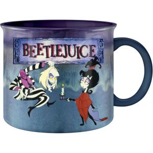 Silver Buffalo Betty Boop Core Circle Portrait and Polka Dots Glitter 20oz Ceramic Camper Mug(Beetlejuice and Lydia)
