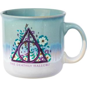 Silver Buffalo Betty Boop Core Circle Portrait and Polka Dots Glitter 20oz Ceramic Camper Mug(Harry Potter The Deathly Hallows)