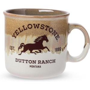 Silver Buffalo Betty Boop Core Circle Portrait and Polka Dots Glitter 20oz Ceramic Camper Mug(Yellowstone Dutton Ranch Montana)