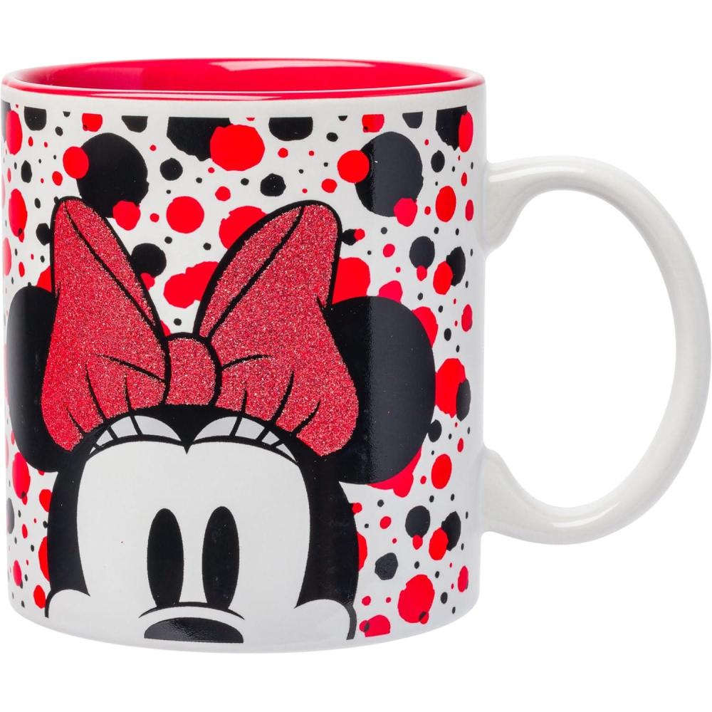 imageSilver Buffalo Disney 1928 Vintage Mickey Mouse He Leads Them All Ceramic Mug 20 OuncesMinnie Polka Dots Glitter 20 Ounces