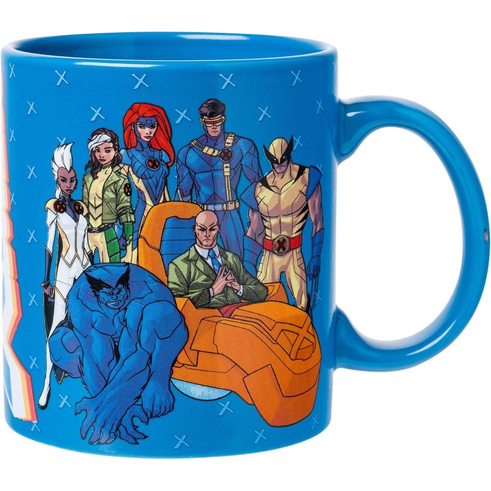 imageSilver Buffalo Marvel XMen Ceramic Mug Featuring Professor X Wolverine Cyclops Jean Grey Rouge Beast and Storm 20 Ounces