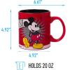 Silver Buffalo Disney 1928 Vintage Mickey Mouse He Leads Them All Ceramic Mug, 20 Ounces(Mickey He Leads Them All (20 Ounces))