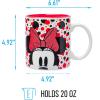 Silver Buffalo Disney 1928 Vintage Mickey Mouse He Leads Them All Ceramic Mug, 20 Ounces(Minnie Polka Dots Glitter (20 Ounces))